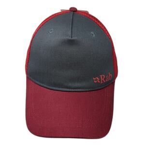 Rab Trucker Hat Red One Size Mesh Back Snapback Logo Outdoor Hiking Mountaineer